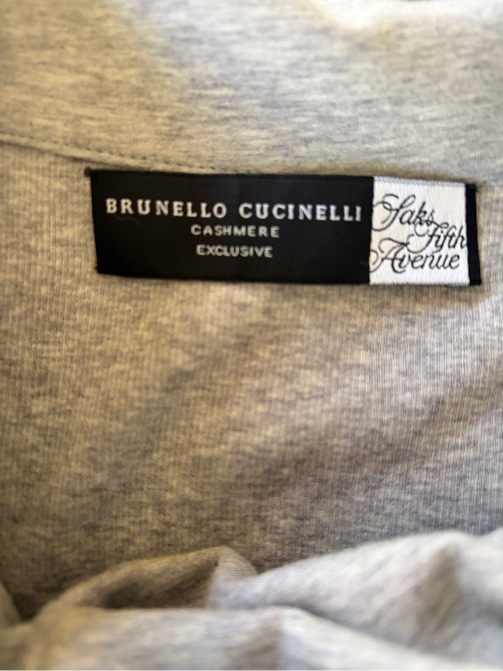 Brunello Cucinelli Sleeveless Knit Tank with Built In Faux Scarf in Light Gray - Picture 4 of 10